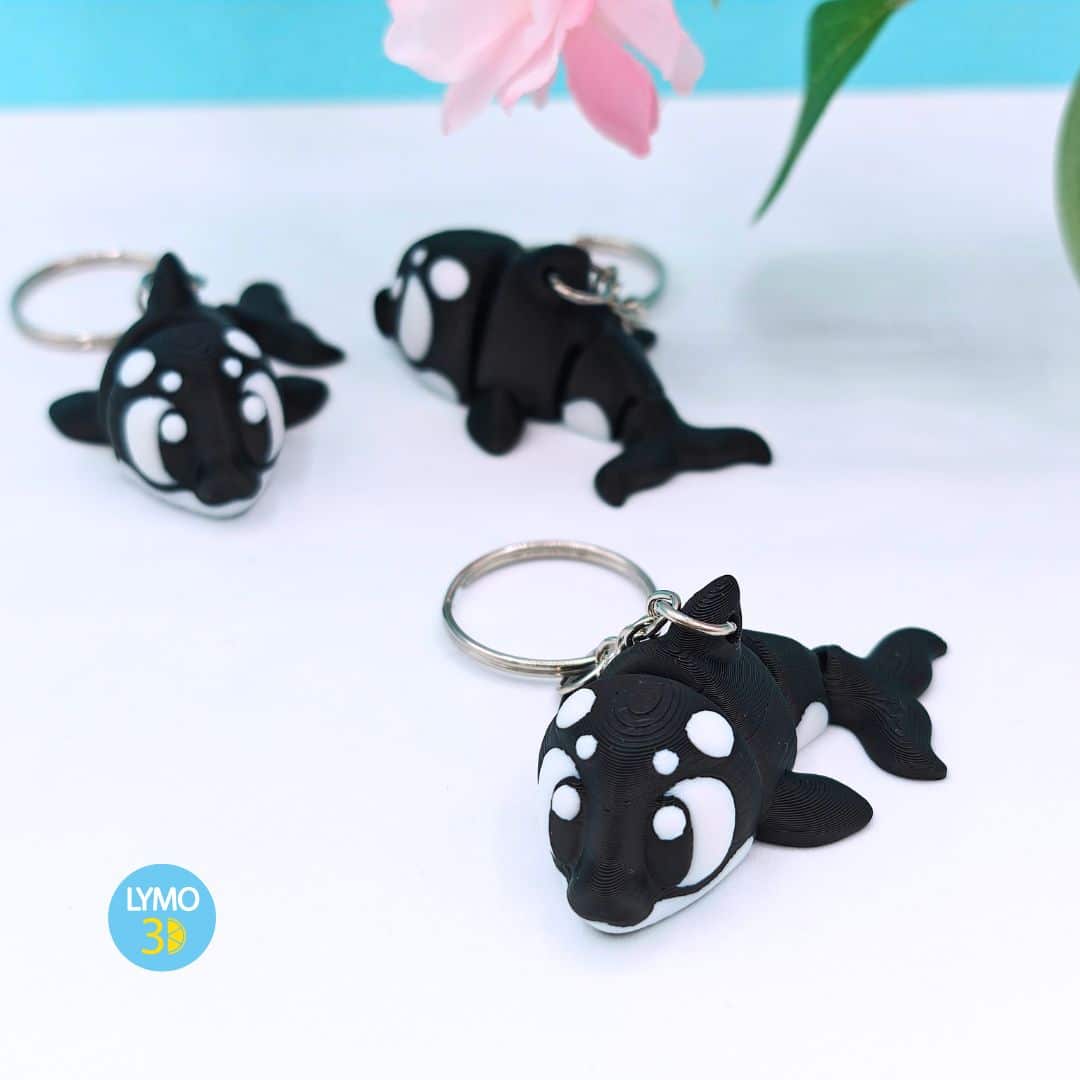 Gelenkiger Orca-Schlüsselanhänger