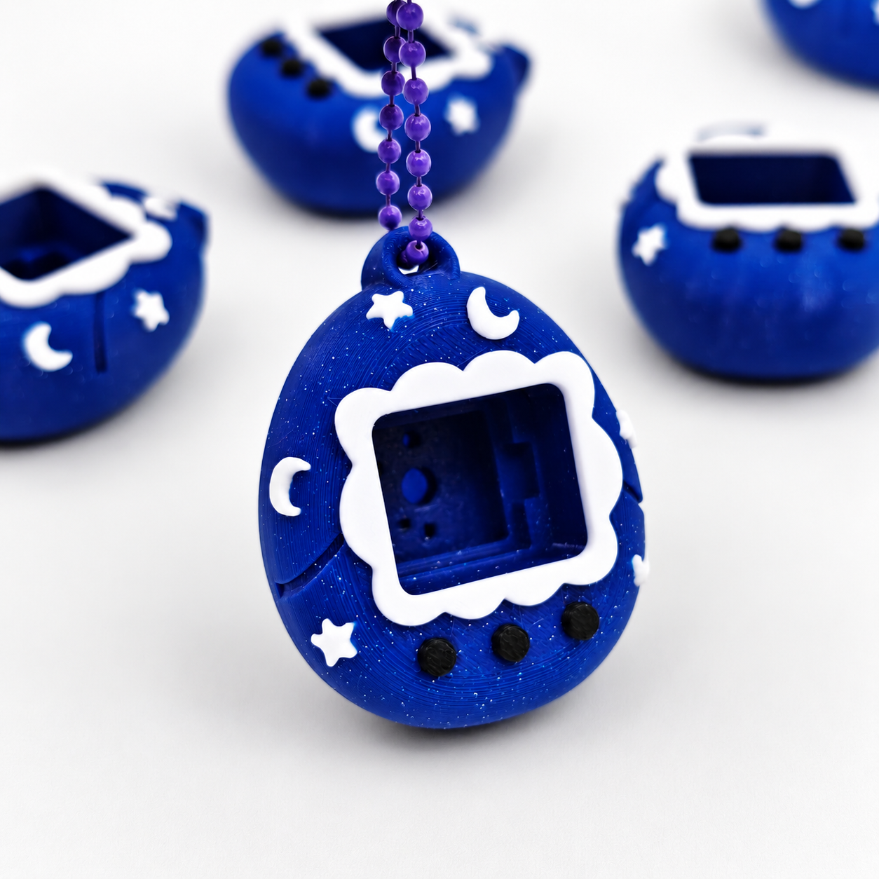 Heart-shaped clicker keychain with candy sprinkles
