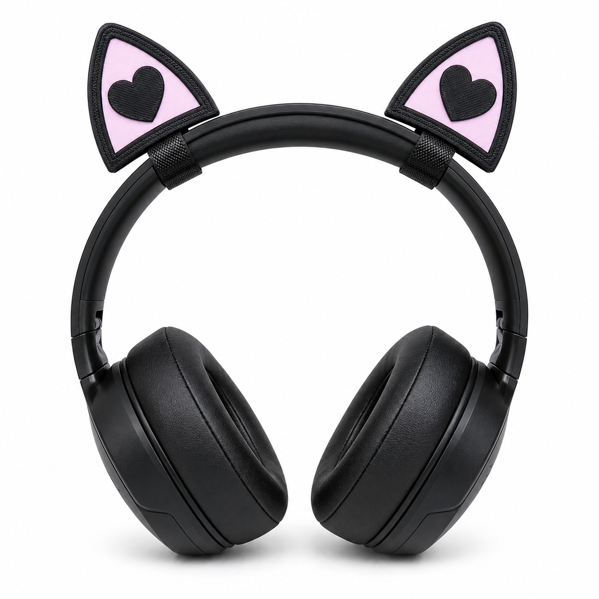 Orejas de gato love negro para auriculares