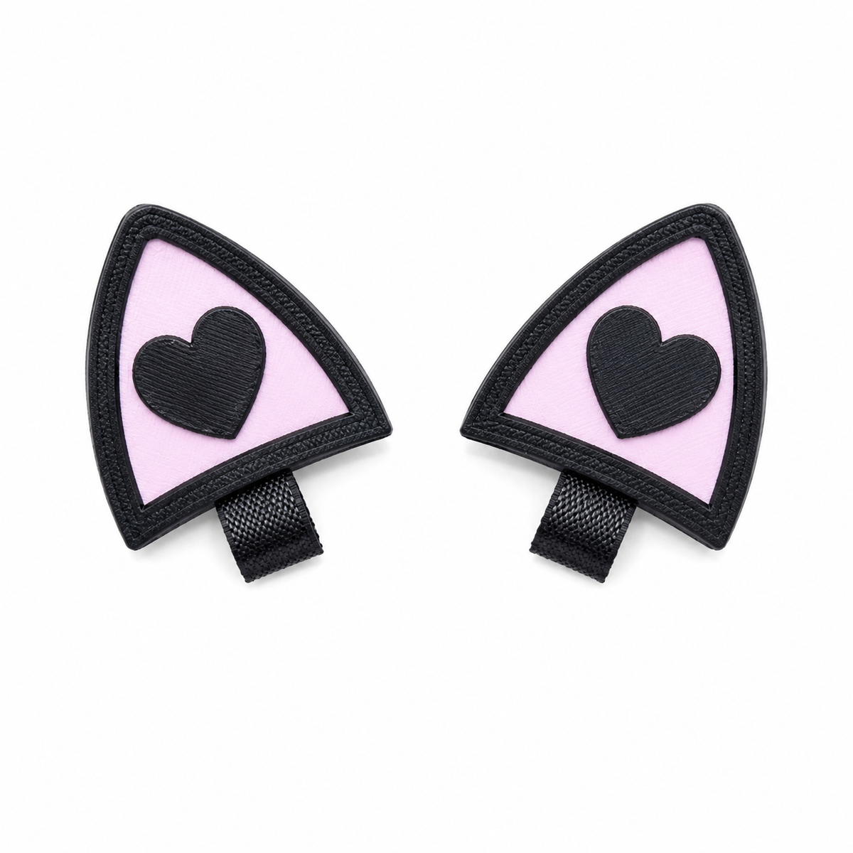 Orejas de gato love negro para auriculares