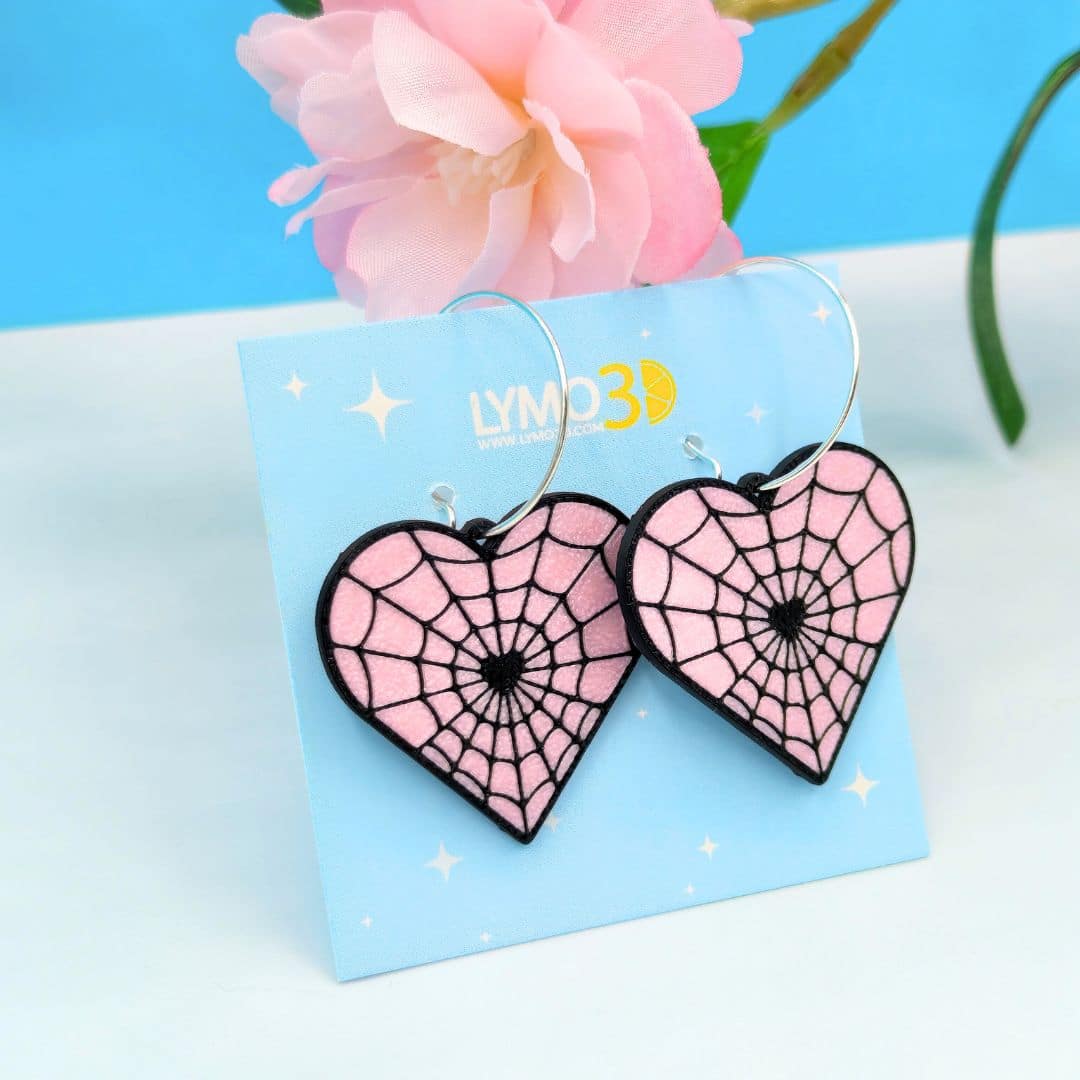 Kokette Gothic-Ohrringe mit Spinnennetz-Motiv