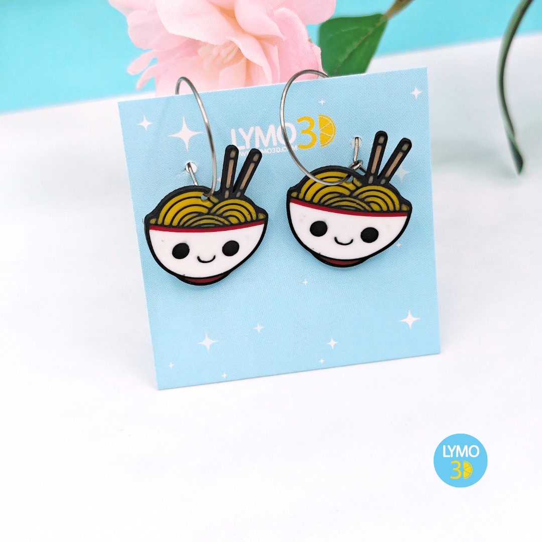 Ramen bowl earrings
