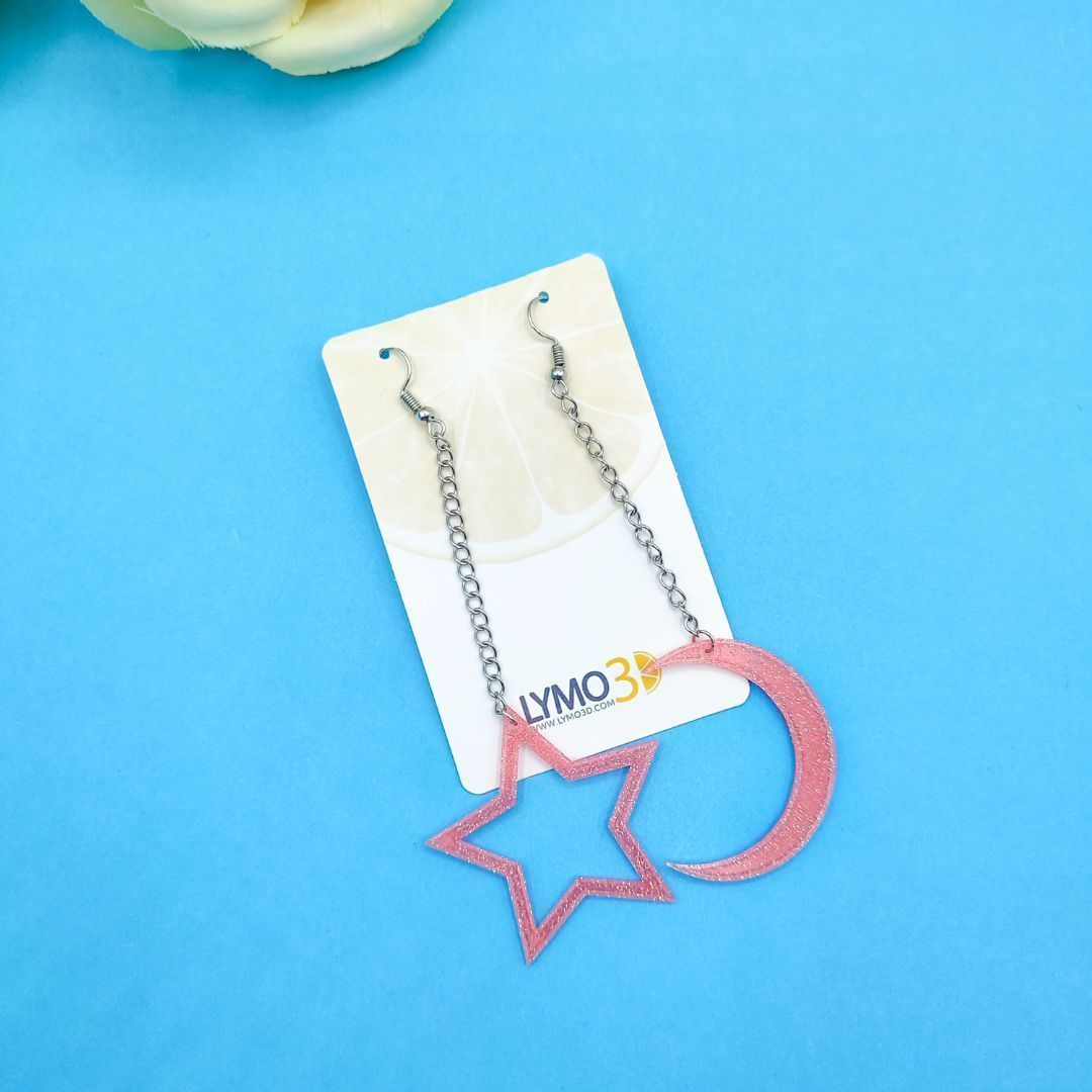 Moon and Star Earrings