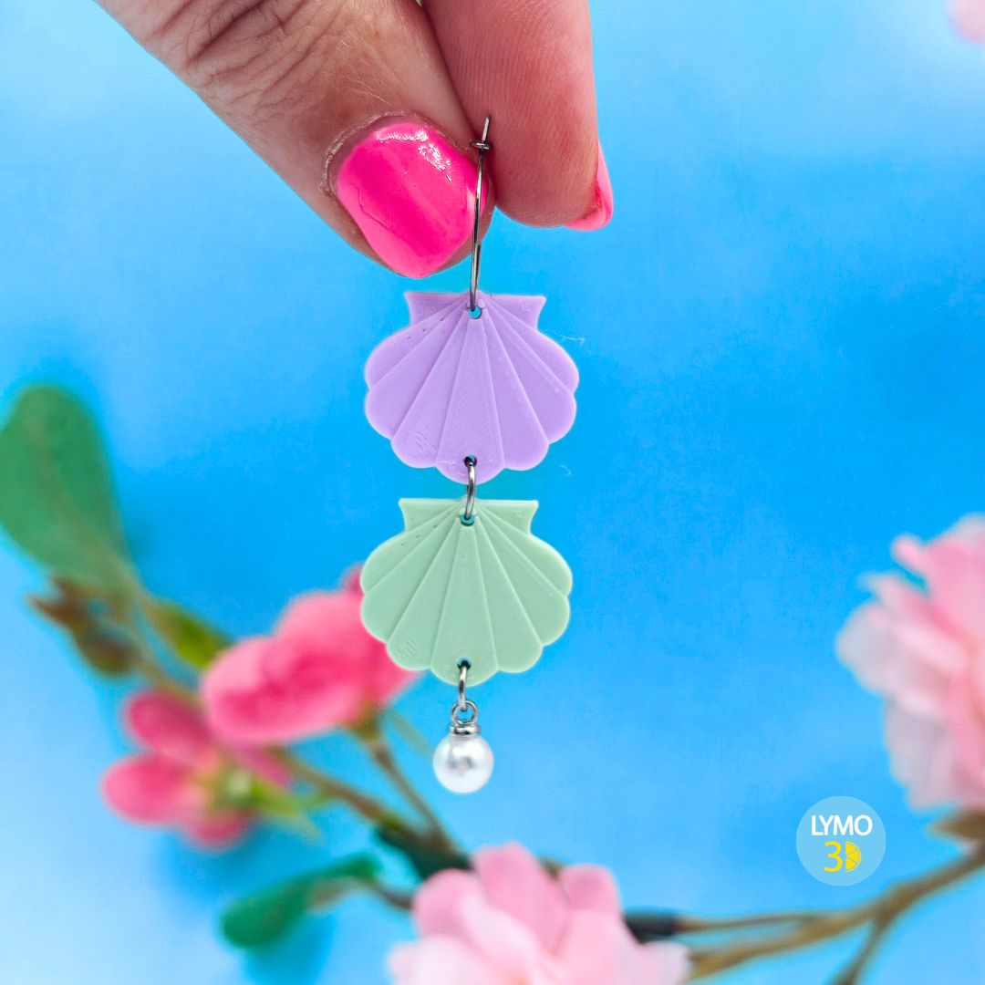 Earrings 2 Shells "Under the Sea"