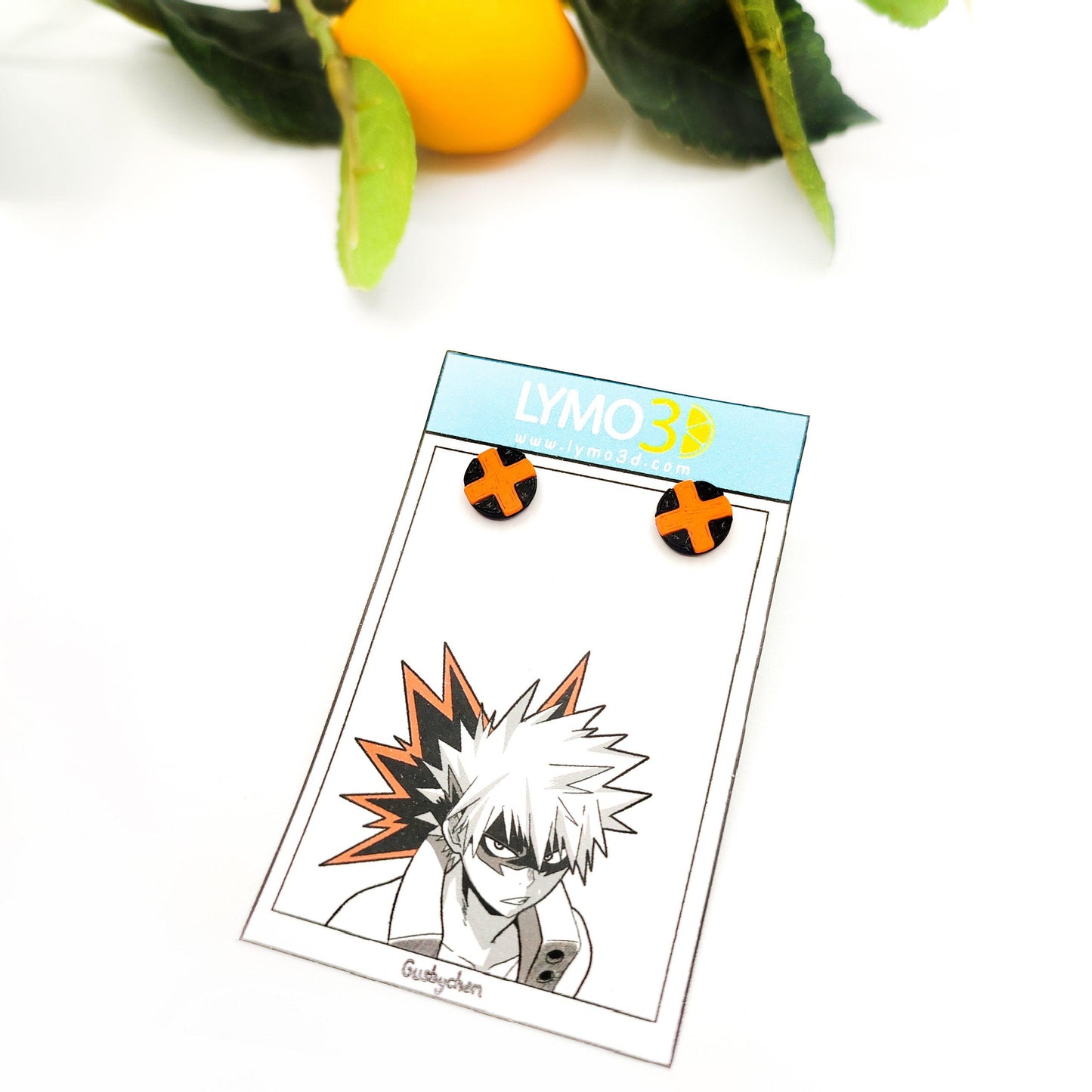 Fire Hero Button Earrings