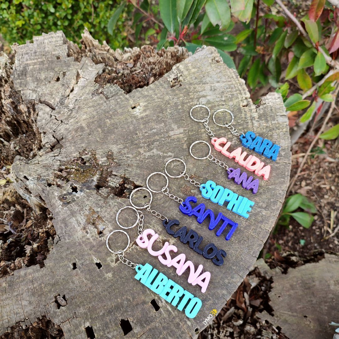 llavero con nombre lymo3d impresión 3d print