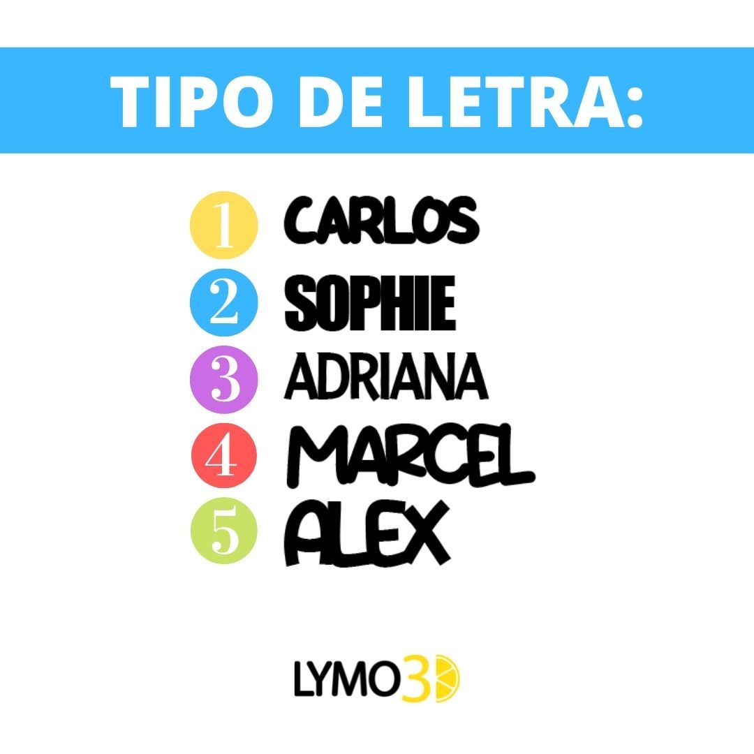 llavero con nombre lymo3d impresión 3d print TIPOGRAFIAS