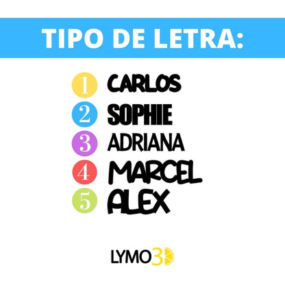 llavero con nombre lymo3d impresión 3d print TIPOGRAFIAS