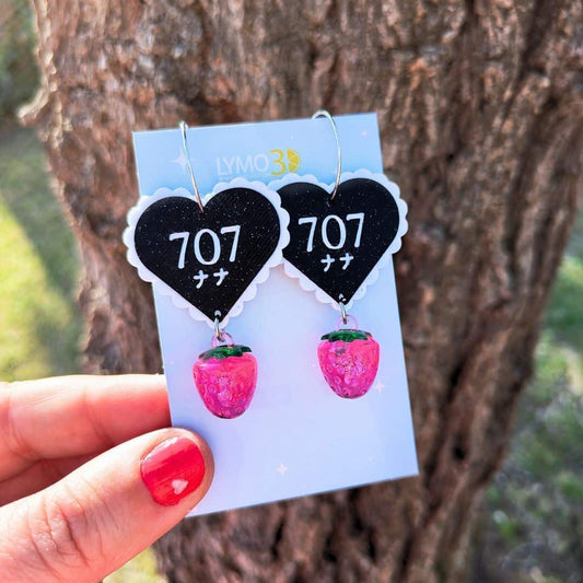 Pendientes "707 Pink Strawberry"