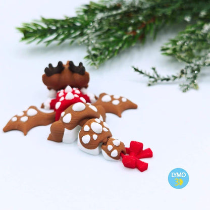 Dragón Reno de navidad articulado