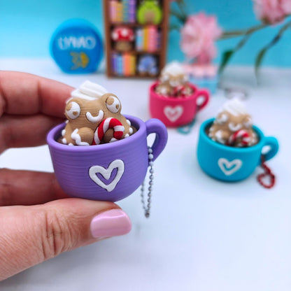 Ginger frog clicker keychain in mug
