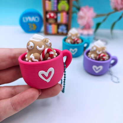 Ginger frog clicker keychain in mug