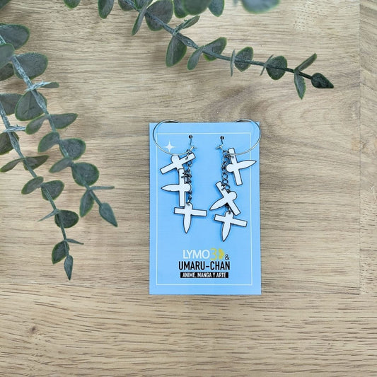 Pendientes pájaros de papel