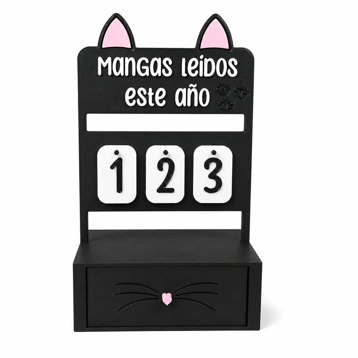 Contador de gato de libros y mangas