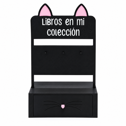 Contador de gato de libros y mangas