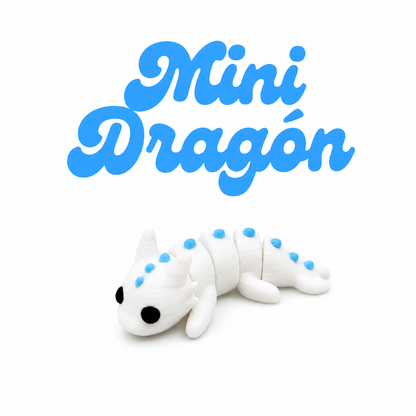 Mini dragón blanco articulado que brilla en la oscuridad