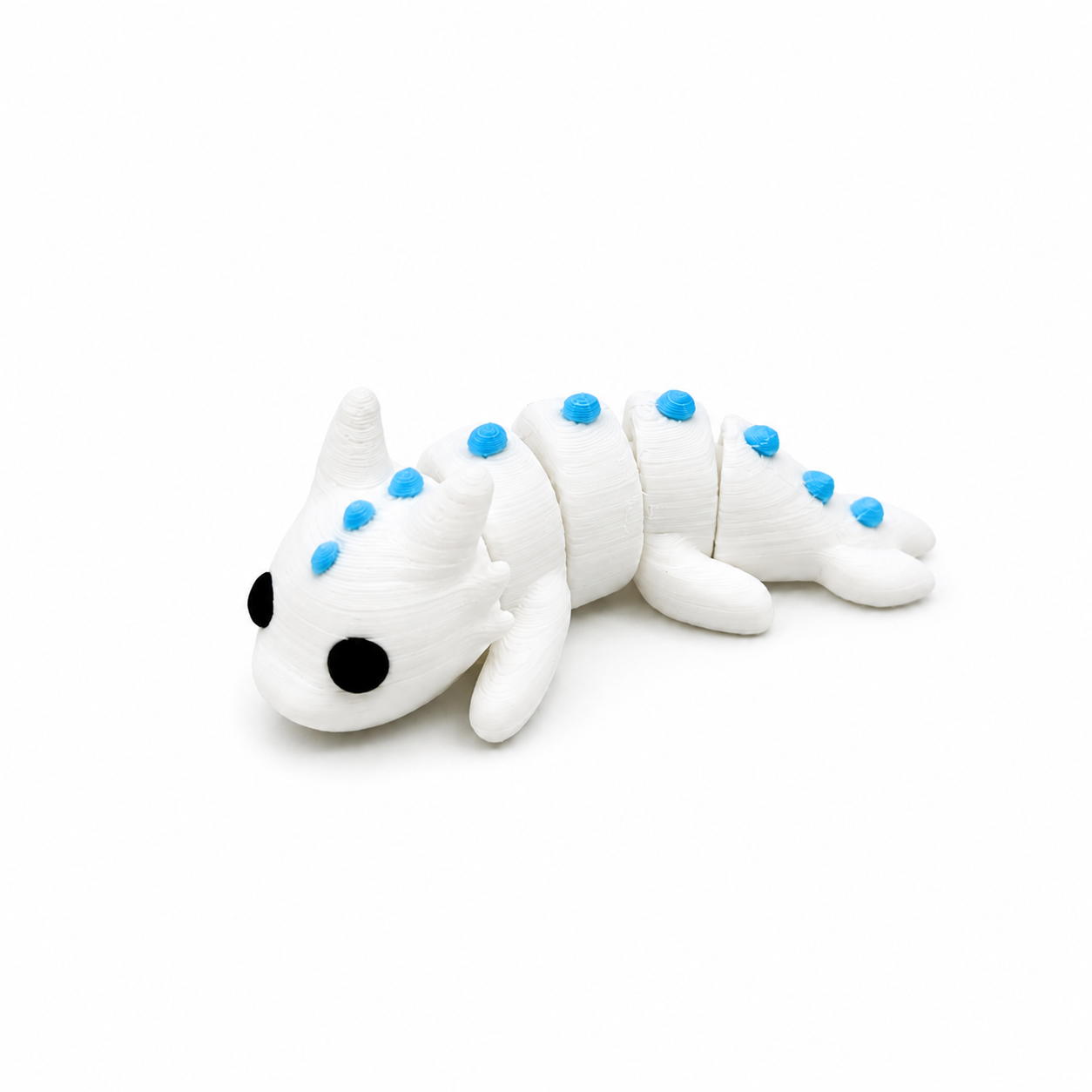 Mini dragón blanco articulado que brilla en la oscuridad