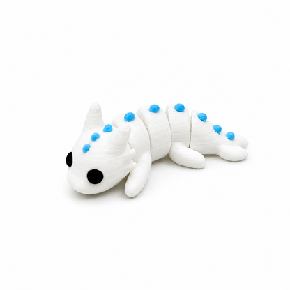 Mini dragón blanco articulado que brilla en la oscuridad