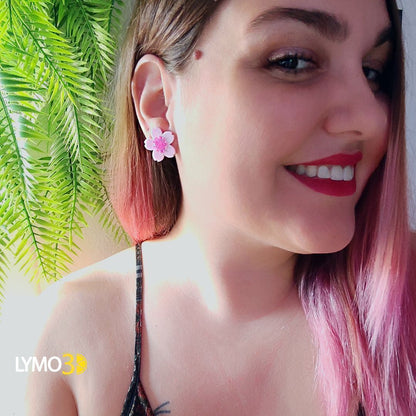 pendientes flor de sakura lymo3d