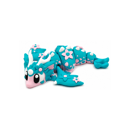 Charming turquoise sakura dragon