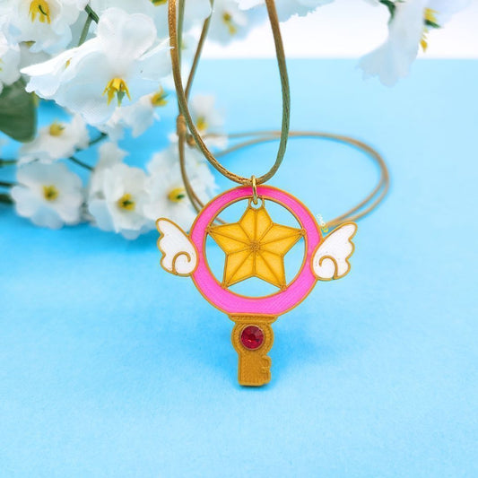 Colgante llave estrella Llave estrella Sakura Key x lymo3d (1)