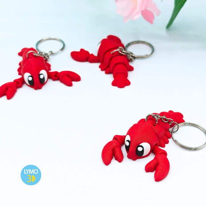 Articulated lobster keychain