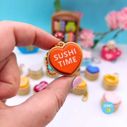 Llavero clicker corazón con texto