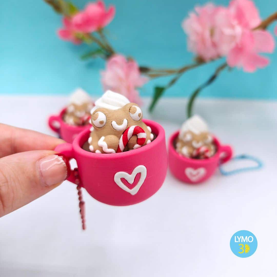Ginger frog clicker keychain in mug