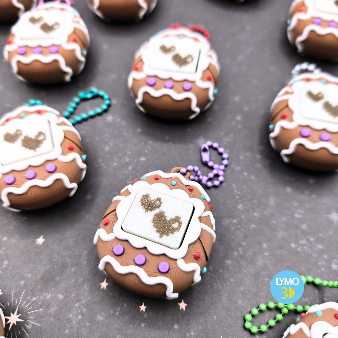 Retro fluorescent Christmas clicker keychain