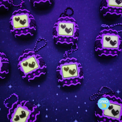 Retro fluorescent Christmas clicker keychain
