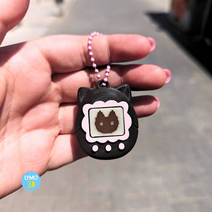 Heart-shaped clicker keychain with candy sprinkles