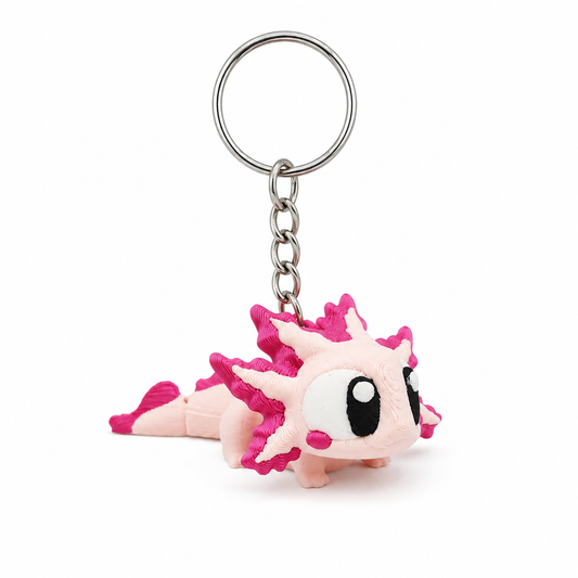 Gelenk-Schlüsselanhänger in Form eines rosa Axolotls