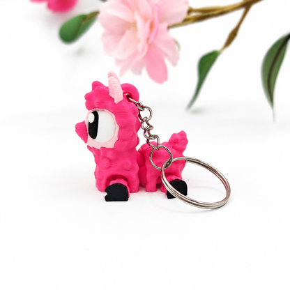 Llavero alpaca rosa articulada