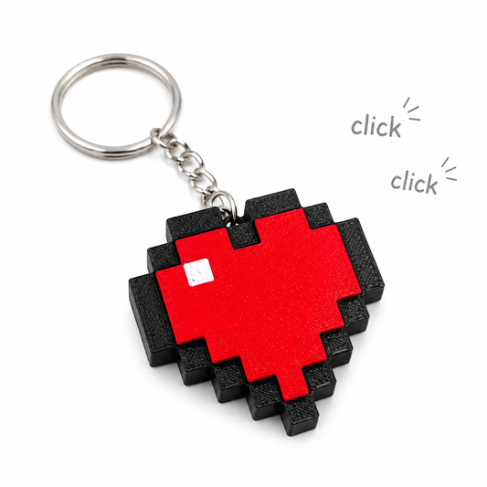 Llavero clicker corazón pixel