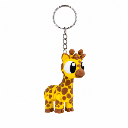 Articulated giraffe keychain