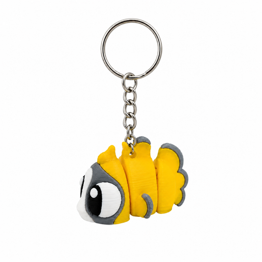 Llavero pez amarillo articulado
