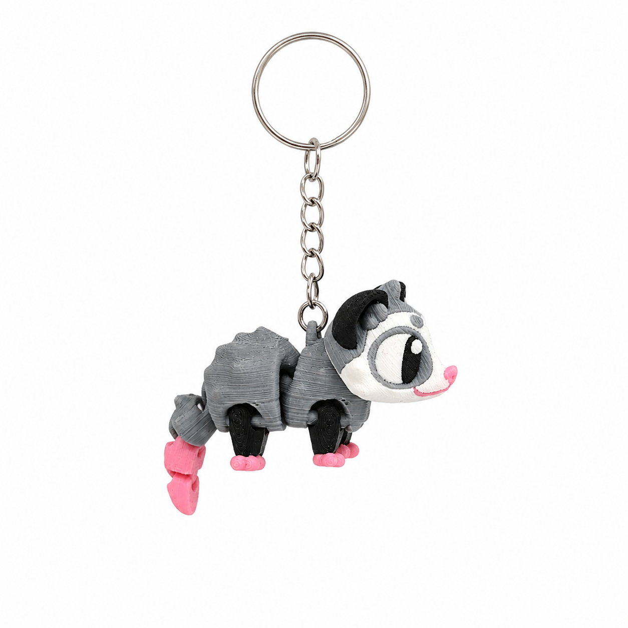 Articulated opossum keychain