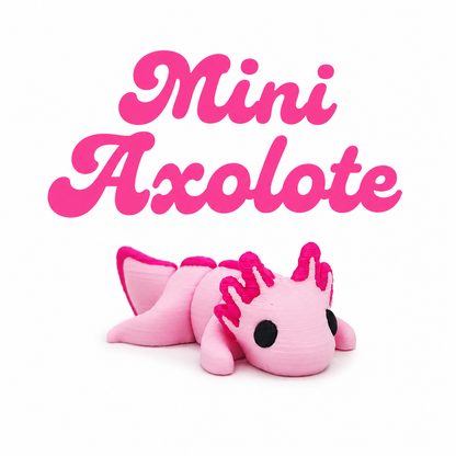 Mini ajolote rosa articulado