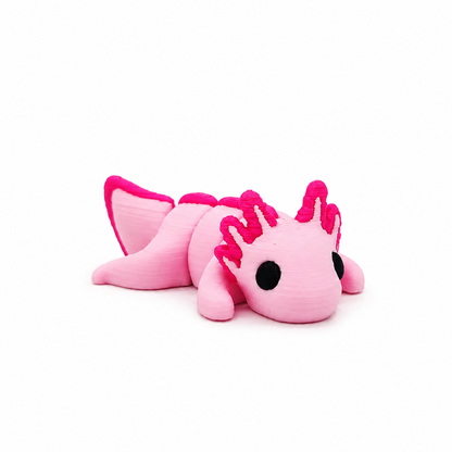 Mini ajolote rosa articulado