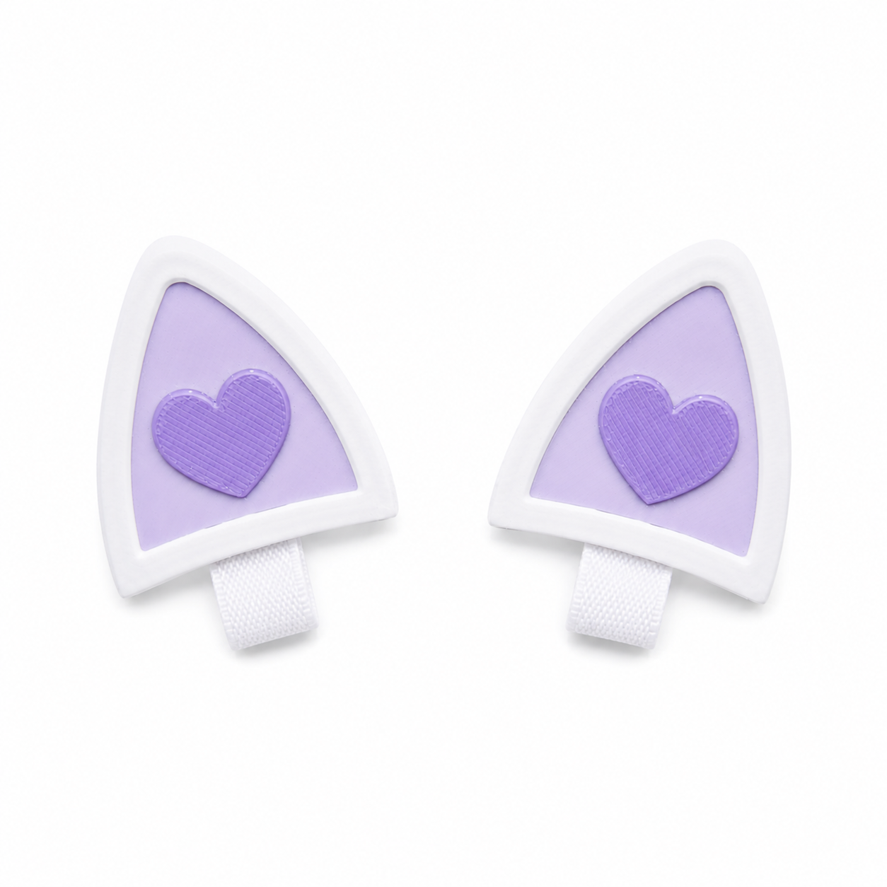 Orejas de gato love blanco y morado para auriculares