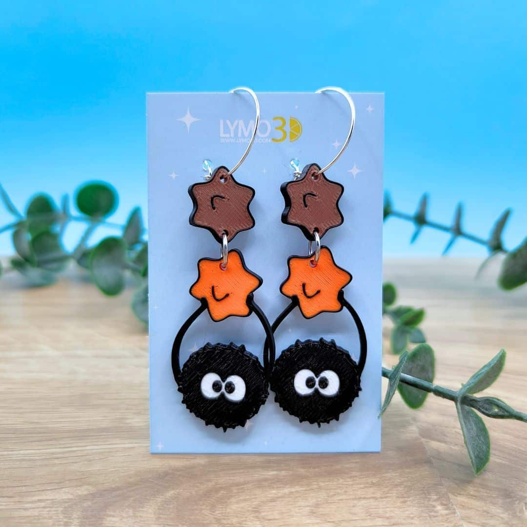 Pendientes hollín dos caramelitos otoñales