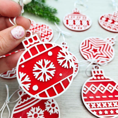 Pack de 12 Bolas Navideñas 3D (2)