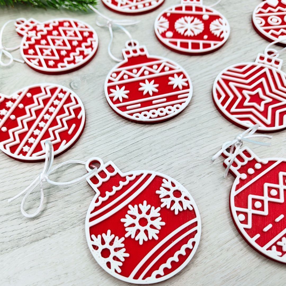 Pack de 12 Bolas Navideñas 3D