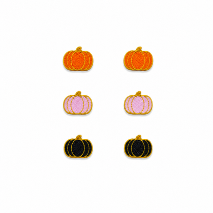 pack of mini pumpkin earrings