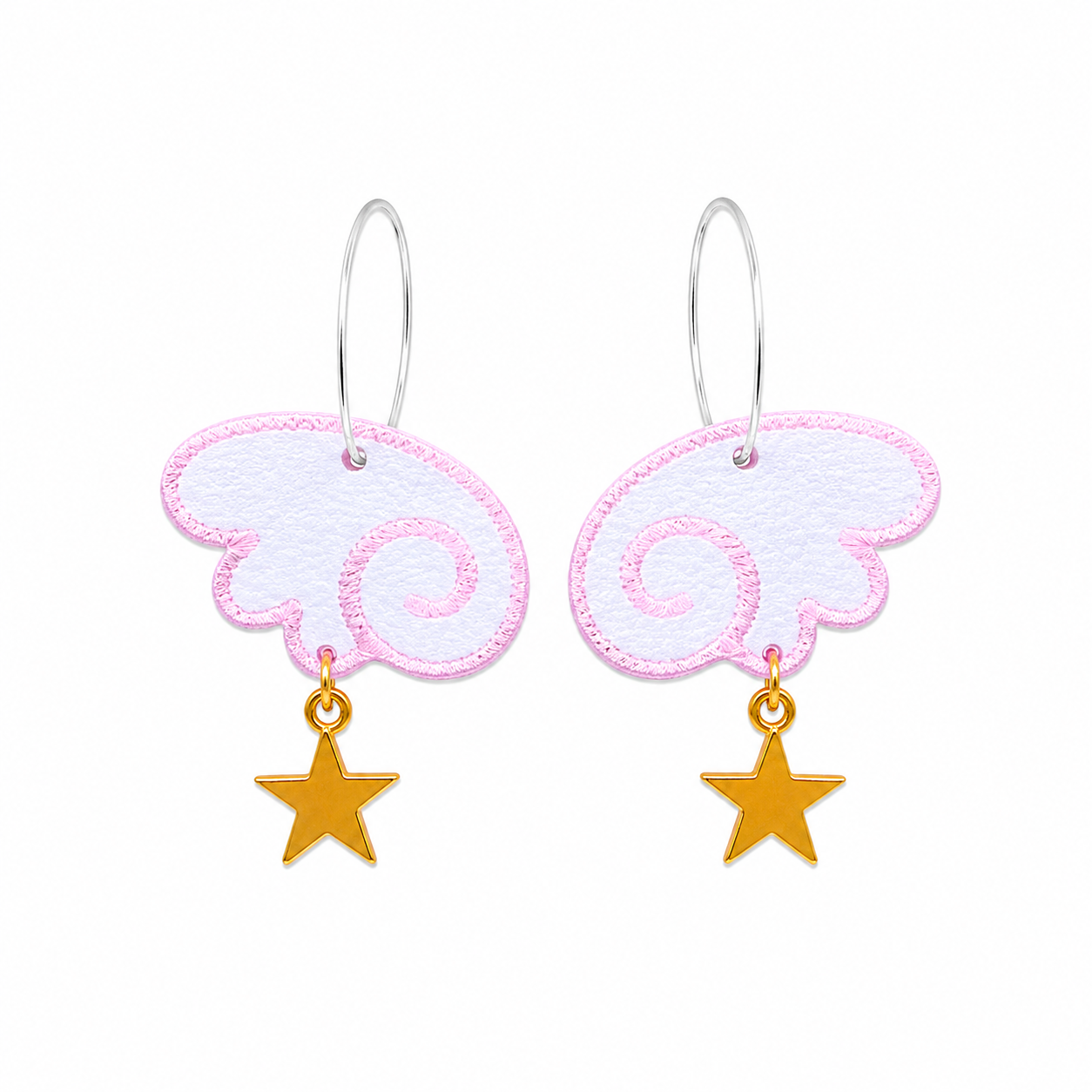 Pair of magic wing earrings with star