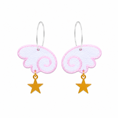 Pair of magic wing earrings with star