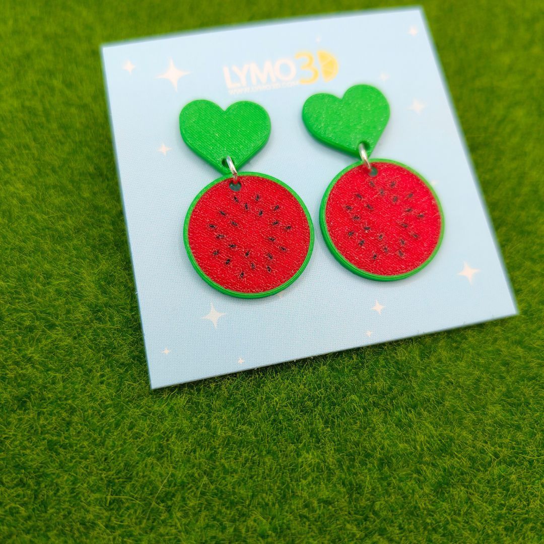 Watermelon Heart Earrings