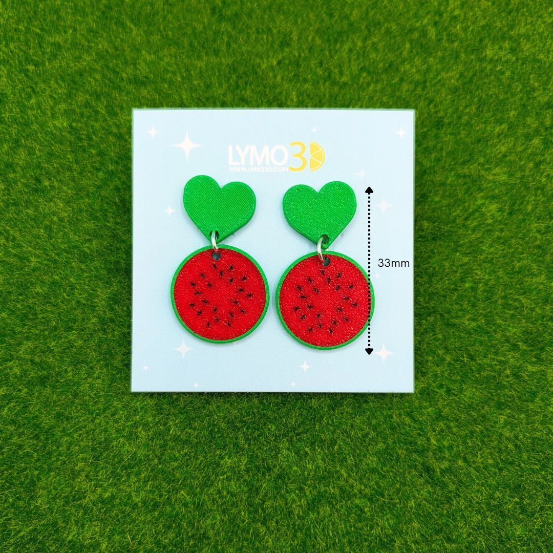 Watermelon Heart Earrings