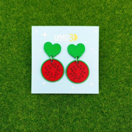 Pendientes Corazón de Sandia (3)