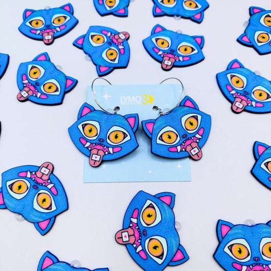 Pendientes adorables tigre azul